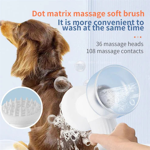 Luxury Silicone Pet Bath Brush – Deep-Clean, Massage & Built-In Shampoo Pump